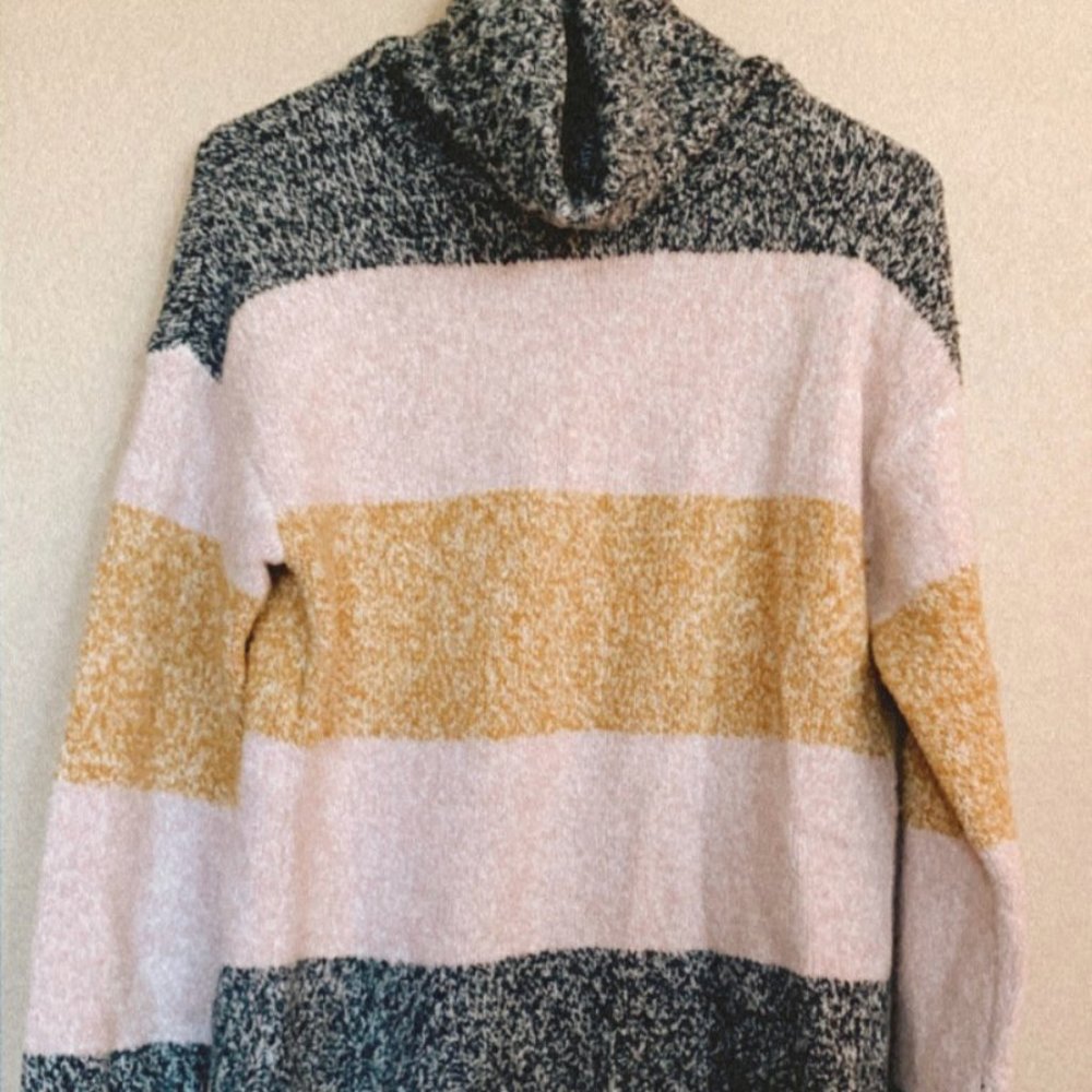 Striped Turtle Neck Sweater